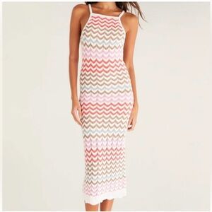 Z Supply Knit Zig Zag Chevron Midi Dress, Like New, Medium